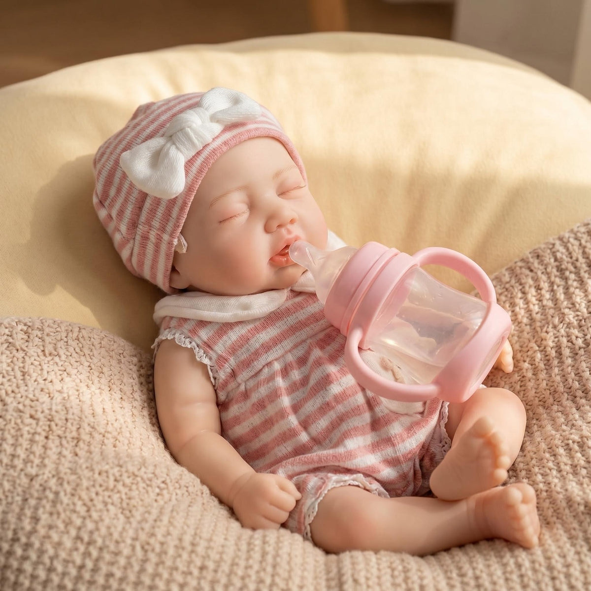 Muñeca Reborn de silicona sólida platino, suave y coleccionable, de 13 pulgadas, versión de silicona elástica y flexible para coleccionistas de muñecas