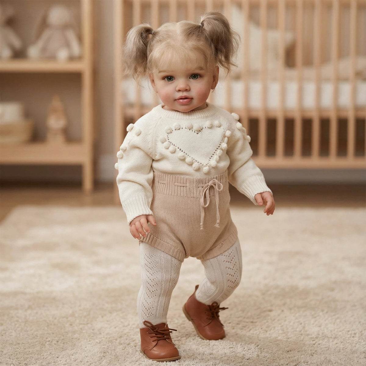 Muñeca Reborn de 26 pulgadas, muñeca Reborn grande con cabello rubio, cuerpo de tela suave y pesado, aspecto realista para niños