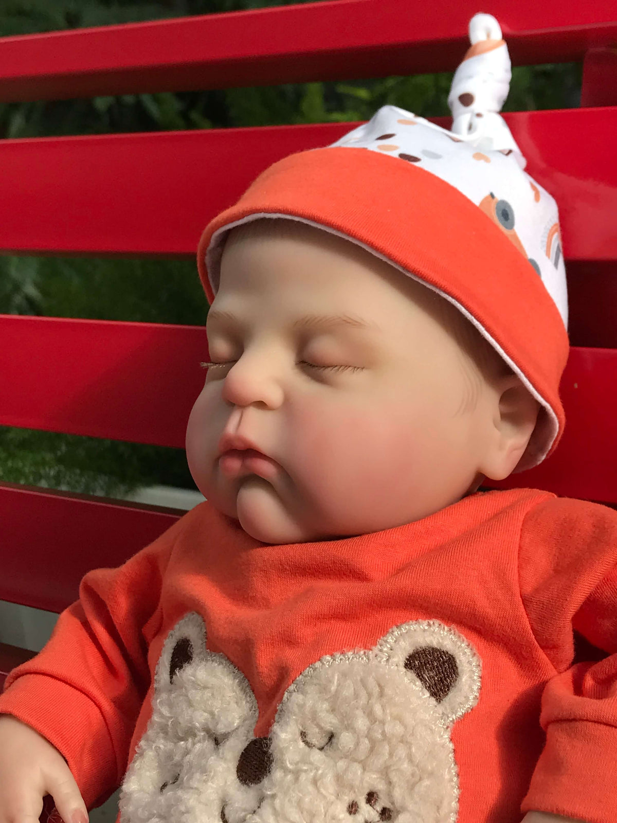 Muñeca bebé reborn de 18 pulgadas con conjunto rojo