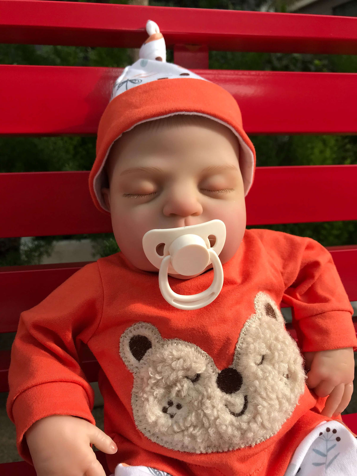 Muñeca bebé reborn de 18 pulgadas con conjunto rojo