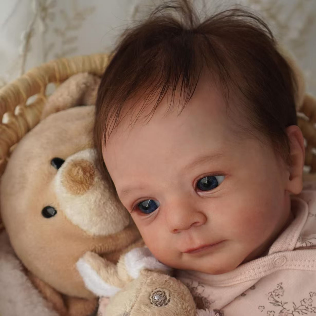 Muñeca realista de 18 pulgadas/45 cm, ya pintada, bebé recién nacido reborn, pintada a mano con tono de piel 3D de alta calidad Genesis