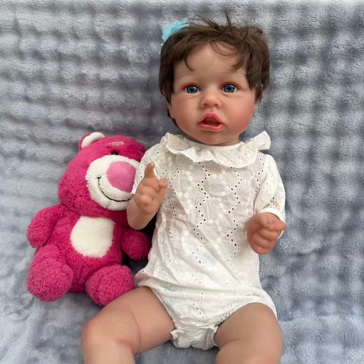 Muñeca Reborn de vinilo de cuerpo completo de 22 pulgadas/55 cm - Muñeca bebé de tamaño real de 55 cm, impermeable, con cabello injertado y cuerpo apto para el baño