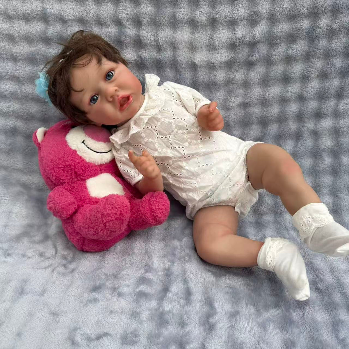 Muñeca Reborn de vinilo de cuerpo completo de 22 pulgadas/55 cm - Muñeca bebé de tamaño real de 55 cm, impermeable, con cabello injertado y cuerpo apto para el baño
