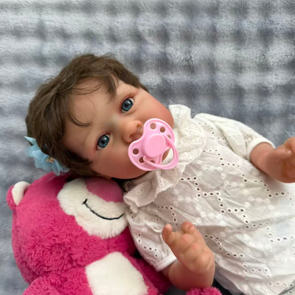 Muñeca Reborn de vinilo de cuerpo completo de 22 pulgadas/55 cm - Muñeca bebé de tamaño real de 55 cm, impermeable, con cabello injertado y cuerpo apto para el baño