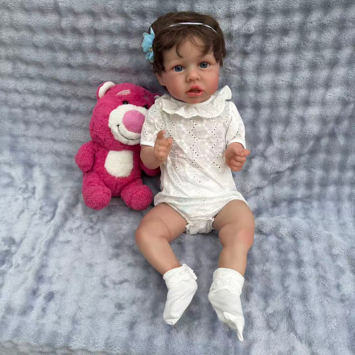 Muñeca Reborn de vinilo de cuerpo completo de 22 pulgadas/55 cm - Muñeca bebé de tamaño real de 55 cm, impermeable, con cabello injertado y cuerpo apto para el baño