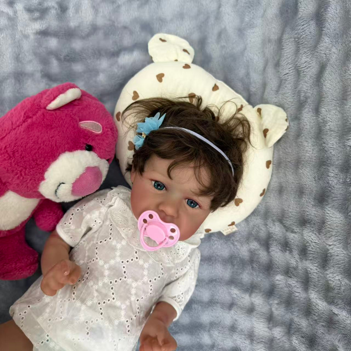 Muñeca Reborn de vinilo de cuerpo completo de 22 pulgadas/55 cm - Muñeca bebé de tamaño real de 55 cm, impermeable, con cabello injertado y cuerpo apto para el baño