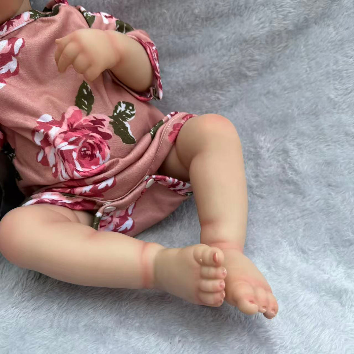 Muñeca Reborn de vinilo de cuerpo completo Rosalie de 18 pulgadas, 45 cm, piel 3D realista, bebé durmiente impermeable con cabello injertado