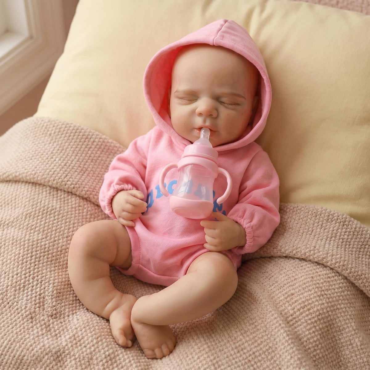 Muñeca artística de bebé prematuro Pascale de 12 pulgadas, de silicona platino sólida, flexible y elástica, regalo de colección con chupete y biberón aleatorios
