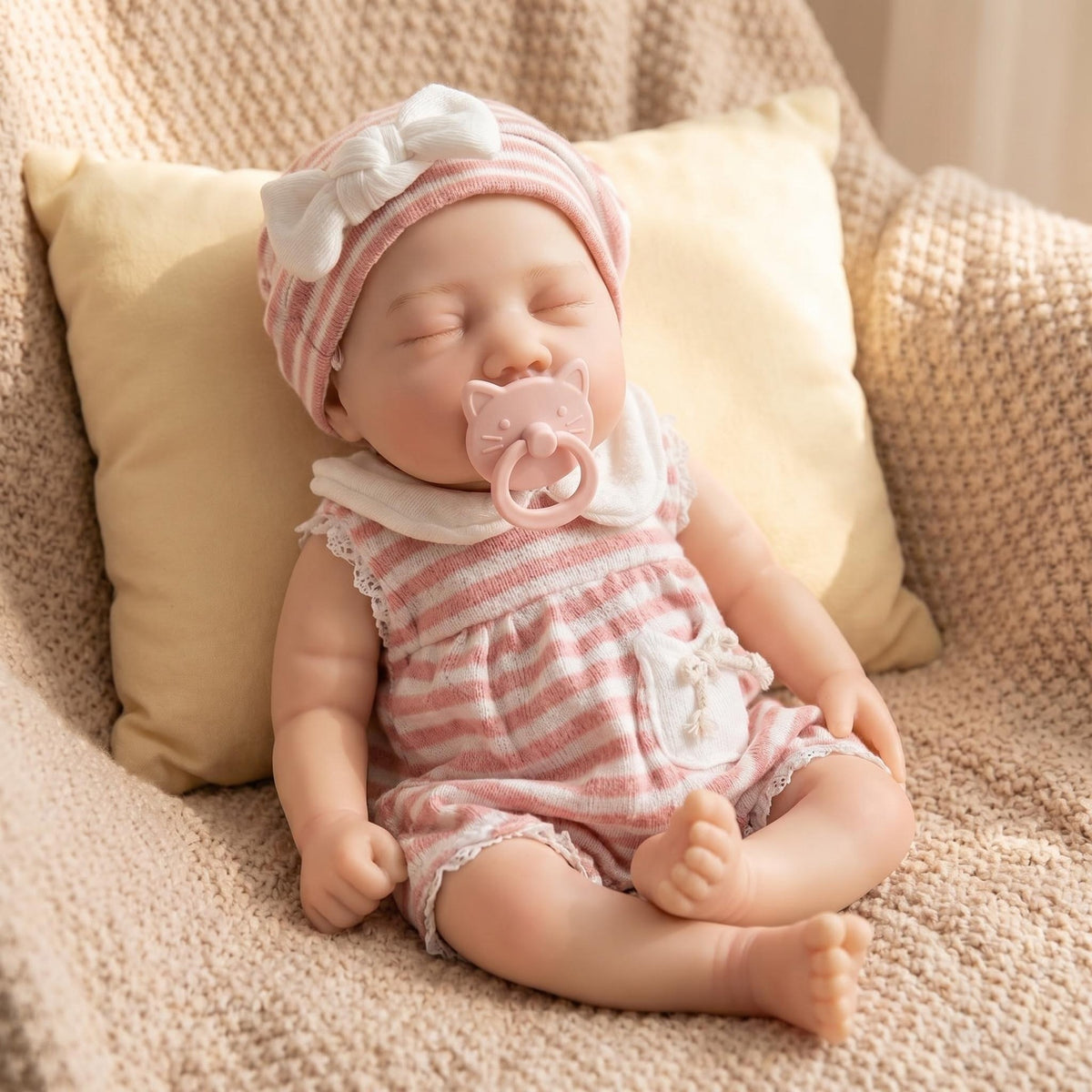 Muñeca Reborn de silicona sólida platino, suave y coleccionable, de 13 pulgadas, versión de silicona elástica y flexible para coleccionistas de muñecas