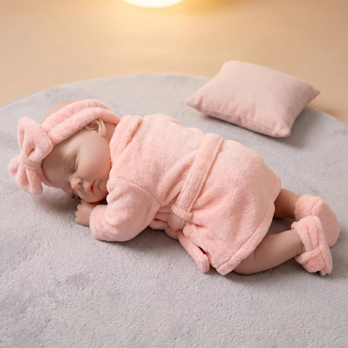 Muñeca bebé de silicona platino de 18 pulgadas, modelo Peaches, sólida, realista, con peso, niña, con chupete, juguete coleccionable resistente