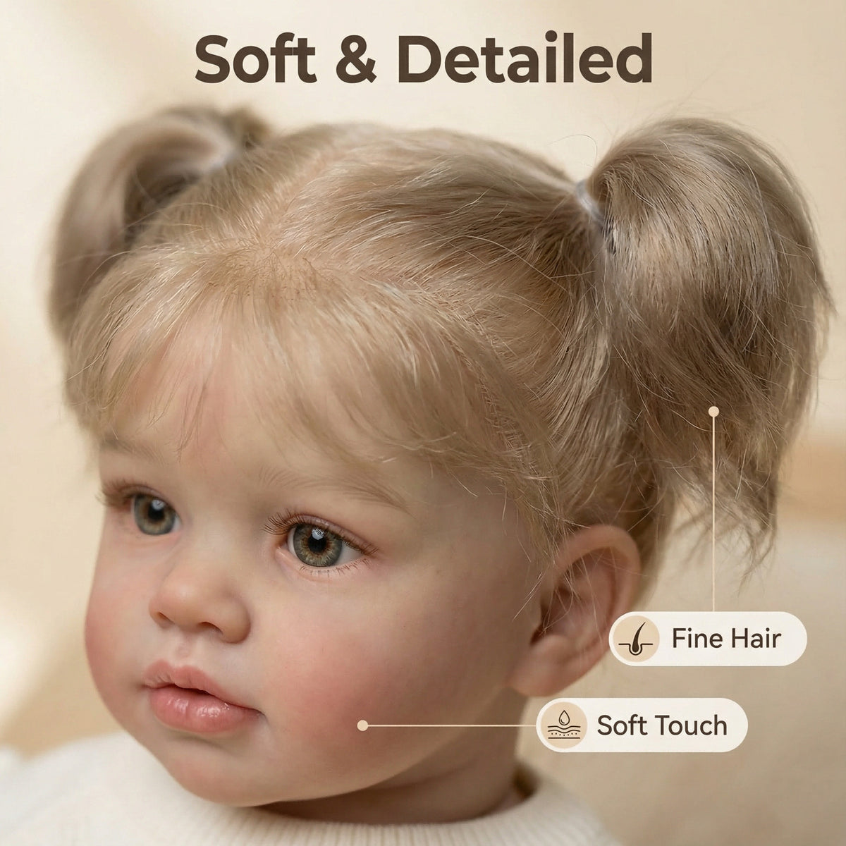 Muñeca Reborn de 26 pulgadas, muñeca Reborn grande con cabello rubio, cuerpo de tela suave y pesado, aspecto realista para niños