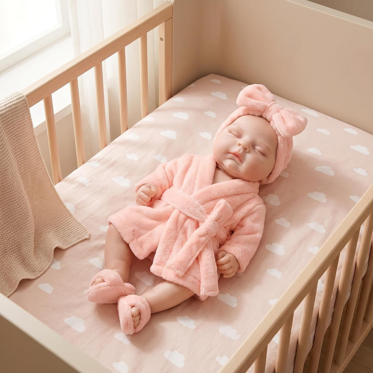 Muñeca bebé de silicona platino de 18 pulgadas, modelo Peaches, sólida, realista, con peso, niña, con chupete, juguete coleccionable resistente