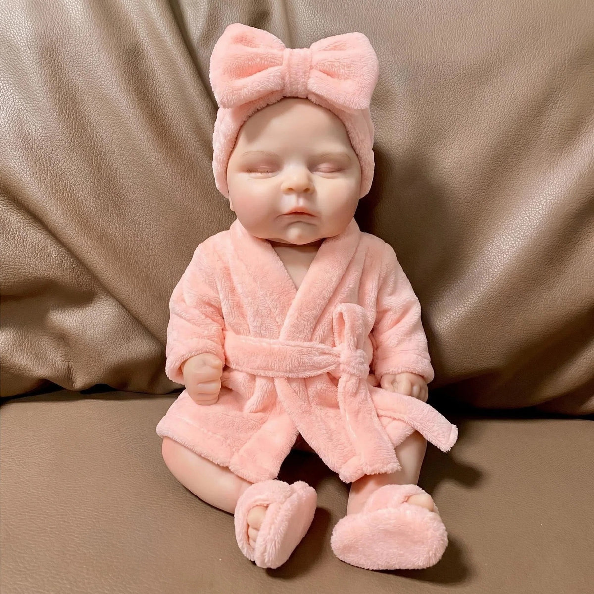 Muñeca bebé de silicona platino de 18 pulgadas, modelo Peaches, sólida, realista, con peso, niña, con chupete, juguete coleccionable resistente
