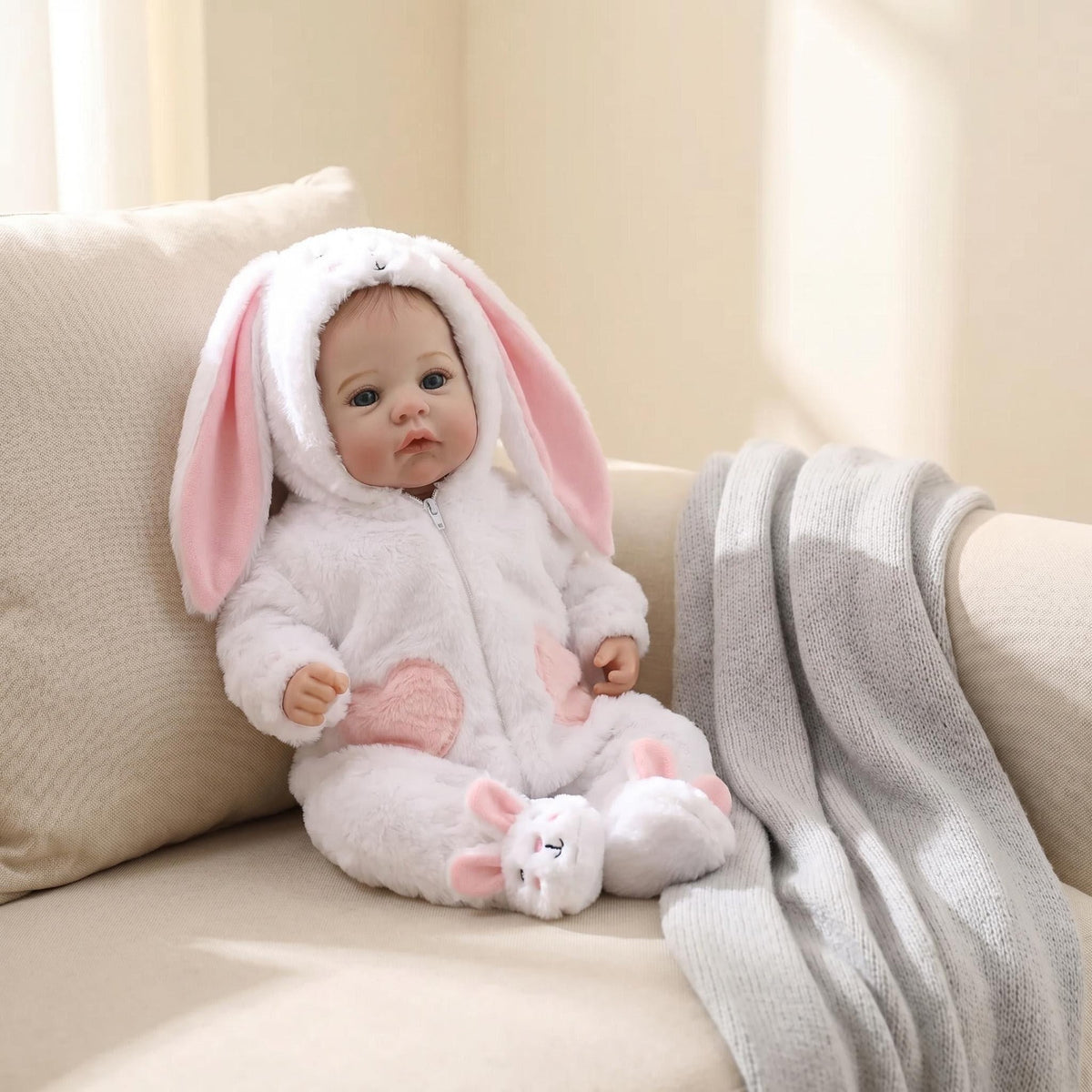 Muñeca bebé recién nacida de 18 pulgadas, realista y adorable, con piel 3D, pintura de múltiples capas y venas visibles