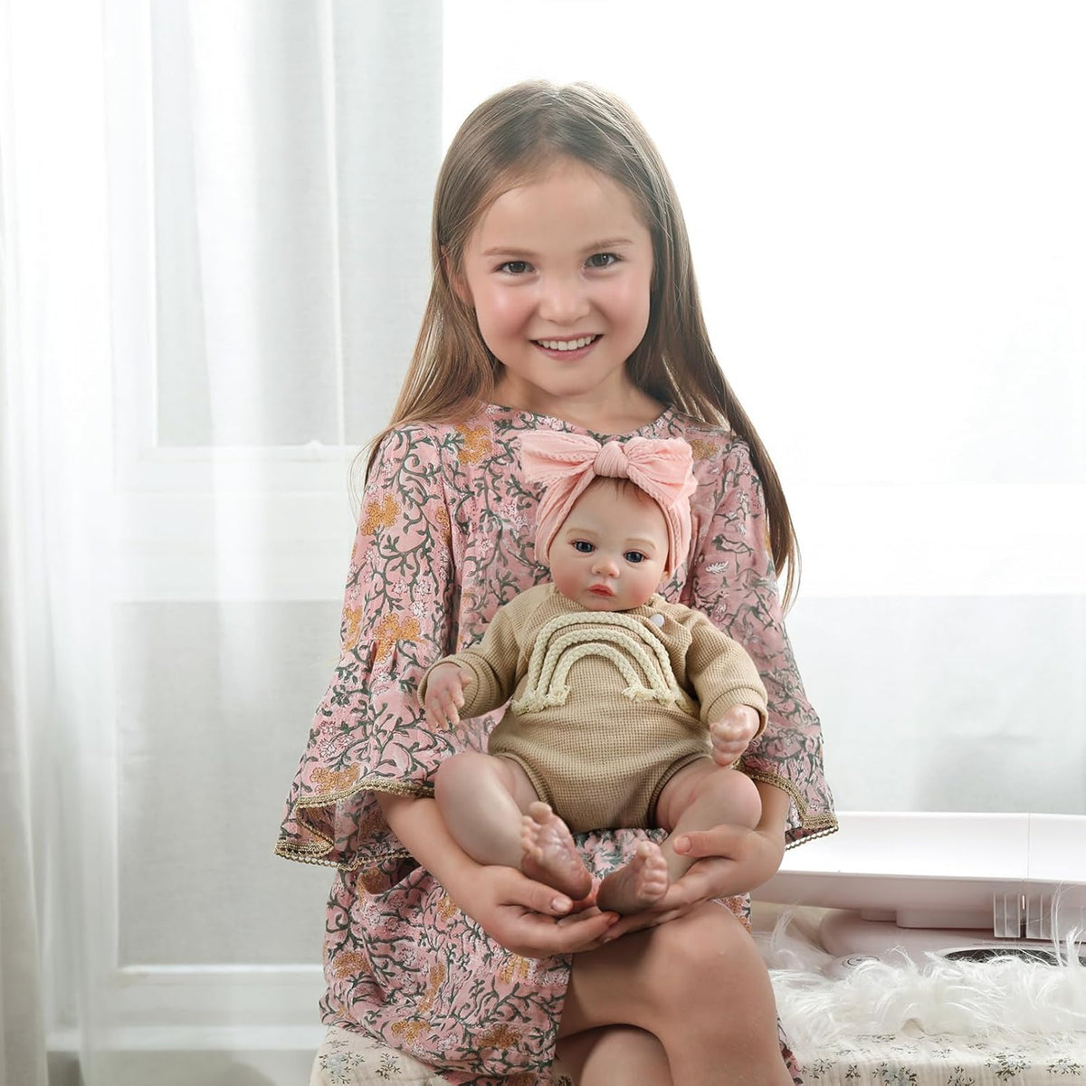 Muñeca bebé Reborn realista de 18 pulgadas: niña con cuerpo suave y pesado, set de regalo de recién nacido realista para niños de más de 3 años