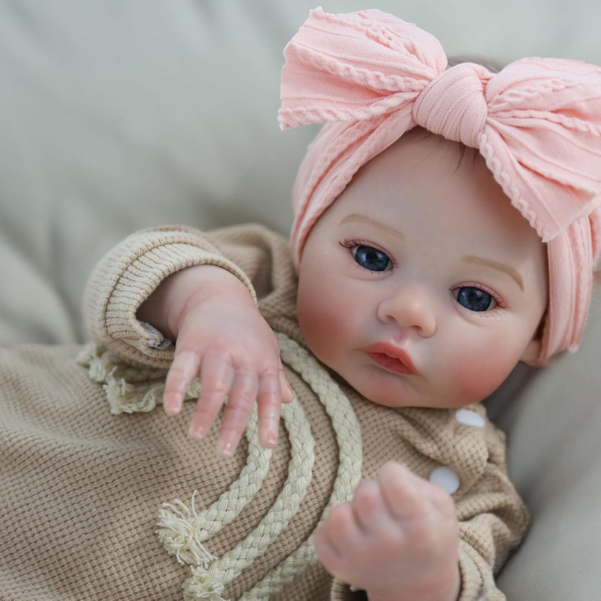 Muñeca bebé Reborn realista de 18 pulgadas: niña con cuerpo suave y pesado, set de regalo de recién nacido realista para niños de más de 3 años