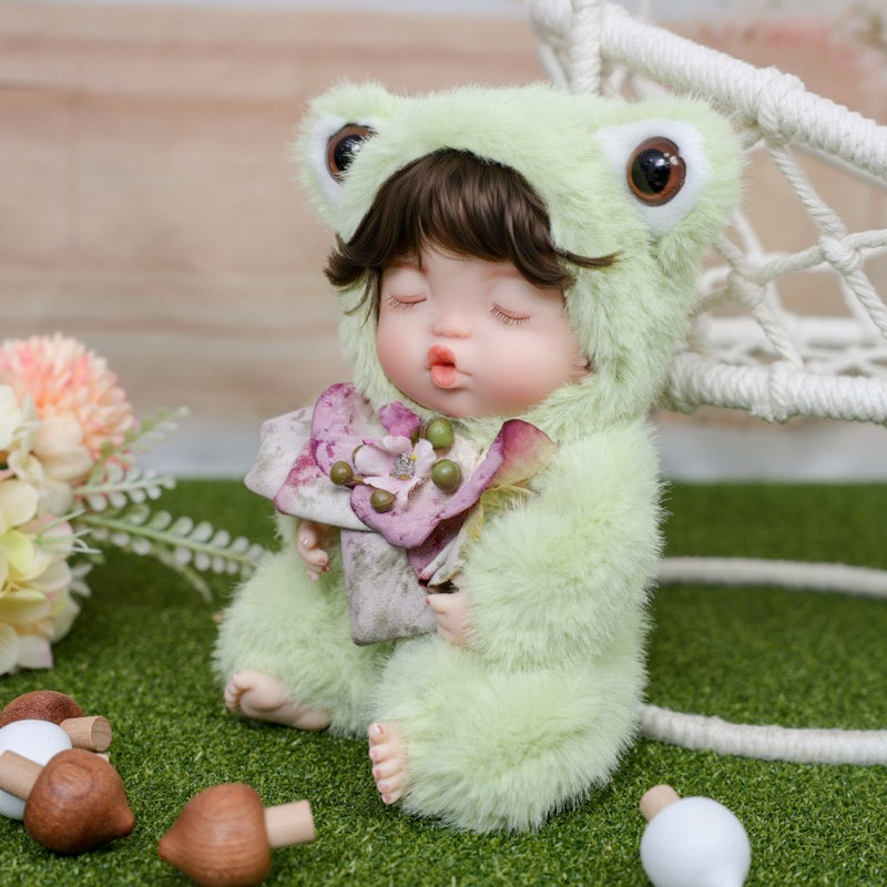 Fuzzy Frog Baby Doll 10 inch/25cm Cute Collectible Plush Gift for Birthdays Name Coco - Reborn Doll Australia