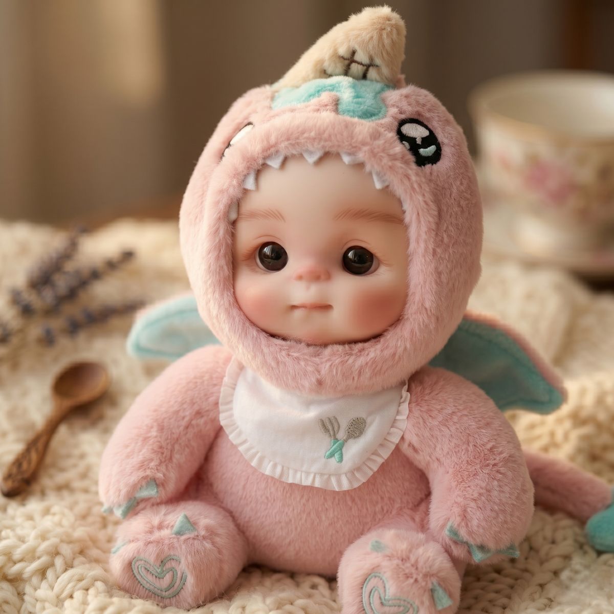 Colgante de muñeco de peluche de vinilo de 15 cm, juguete con cara de bebé simulada, 6 pulgadas
