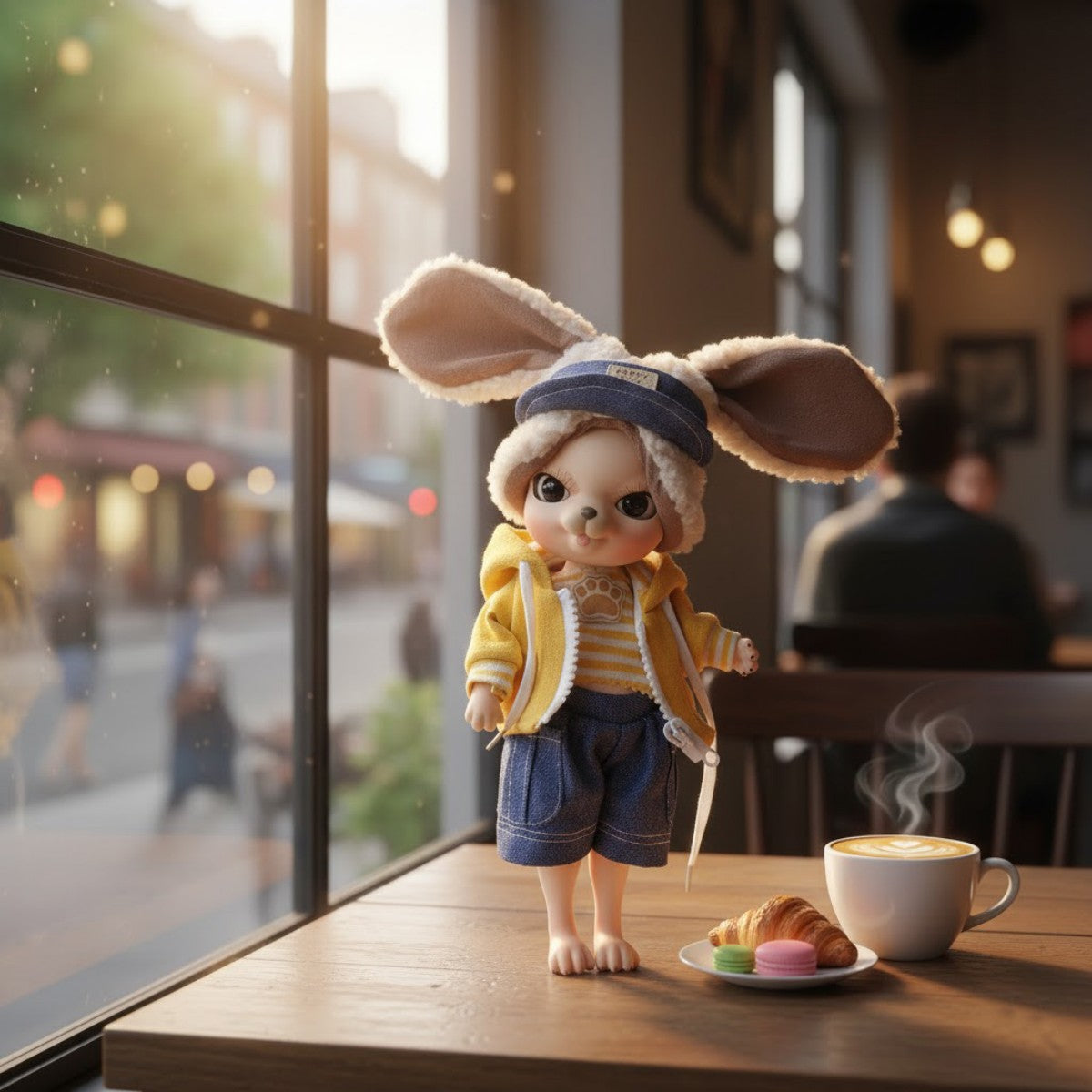 Adorables muñecas articuladas (BJD) de porcelana de 10 pulgadas de conejo amarillo para vestir