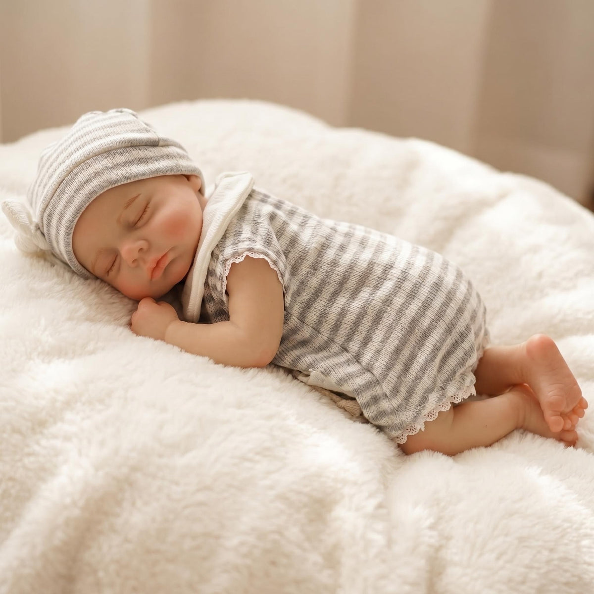 Muñeca Reborn de 12 pulgadas hecha a mano, bebé durmiente de silicona sólida, lavable, con tacto real, muñeca artística coleccionable
