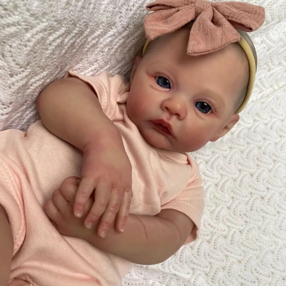 Muñeca bebé recién nacida realista de 19 pulgadas, muñeca hecha a mano de vinilo completo, juguete realista para niños