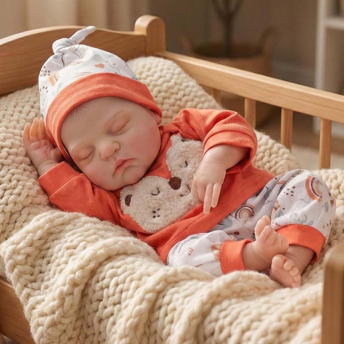 Muñeca bebé reborn de 18 pulgadas con conjunto rojo