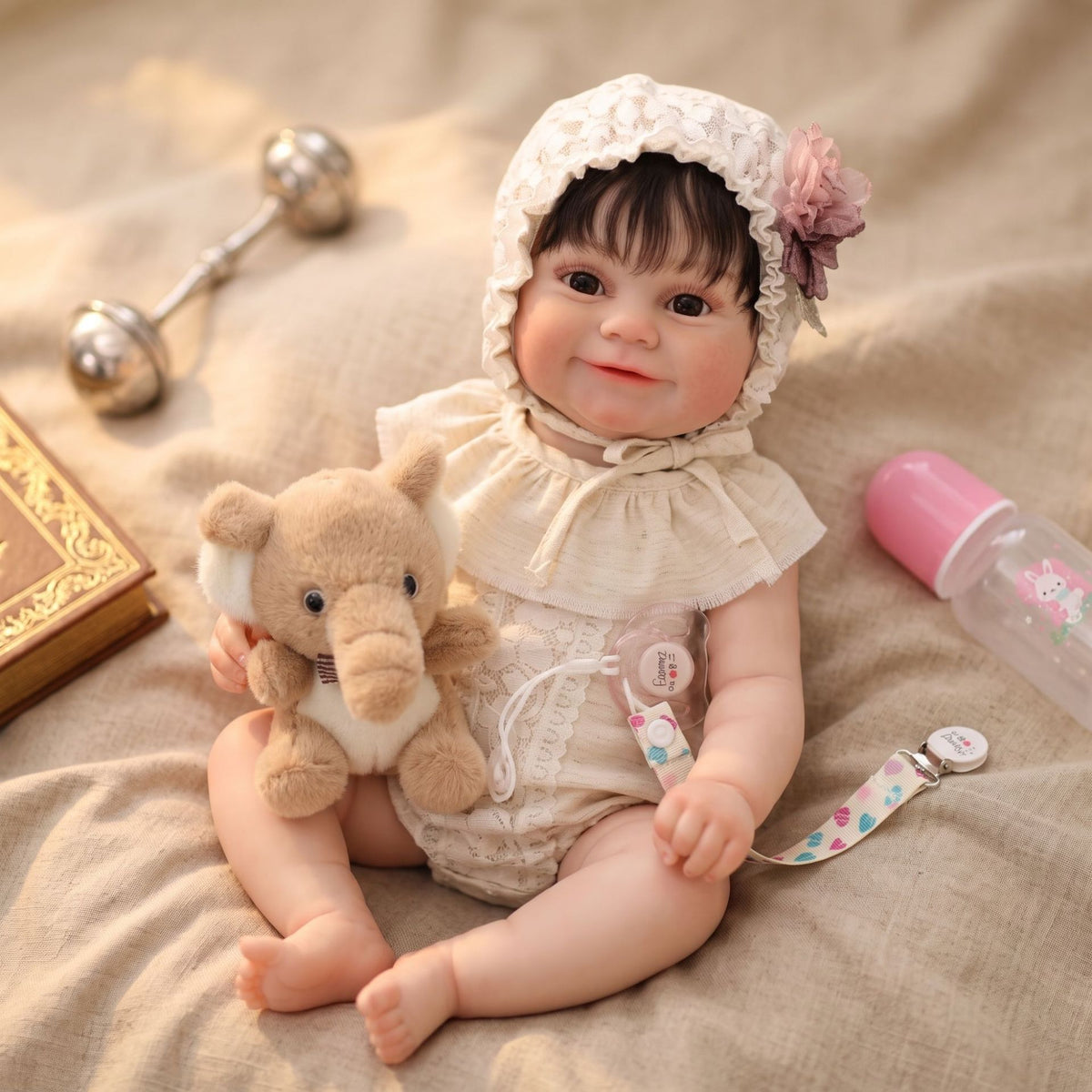 Muñeca Reborn artesanal de 22 pulgadas, piel con venas 3D realistas y cuerpo completo de vinilo, muñeca bebé recién nacida hiperrealista, regalo de cumpleaños para niñas y coleccionistas