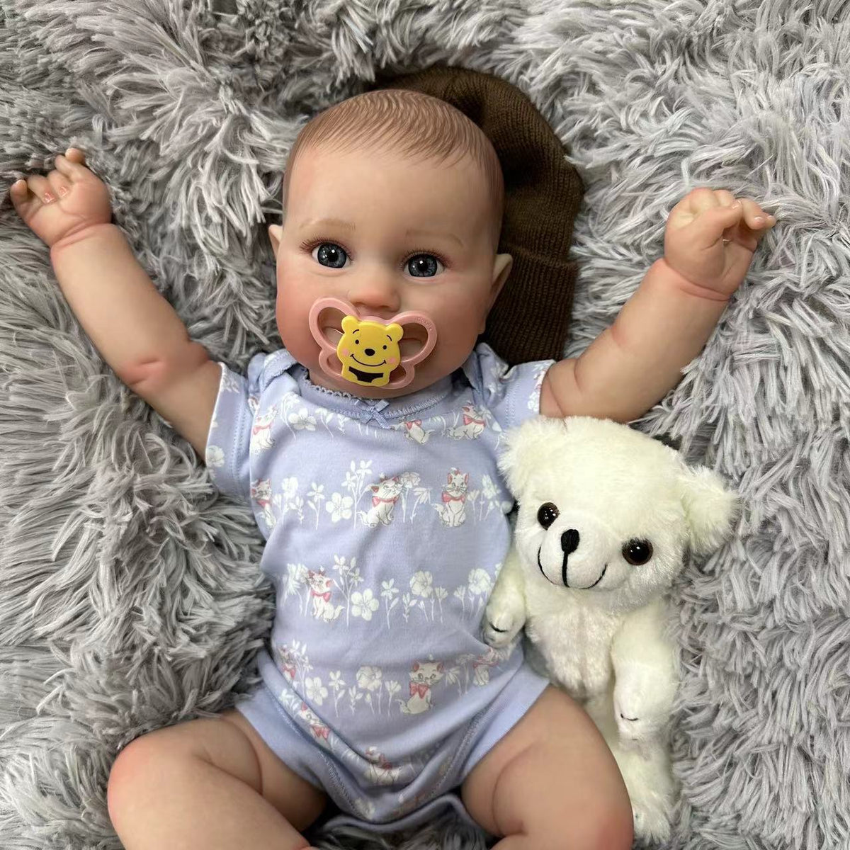 Muñeca Reborn realista de 20 pulgadas con cuerpo de tela, piel con venas 3D delicadas, muñeca de juguete hecha a mano como regalo de cumpleaños para niñas