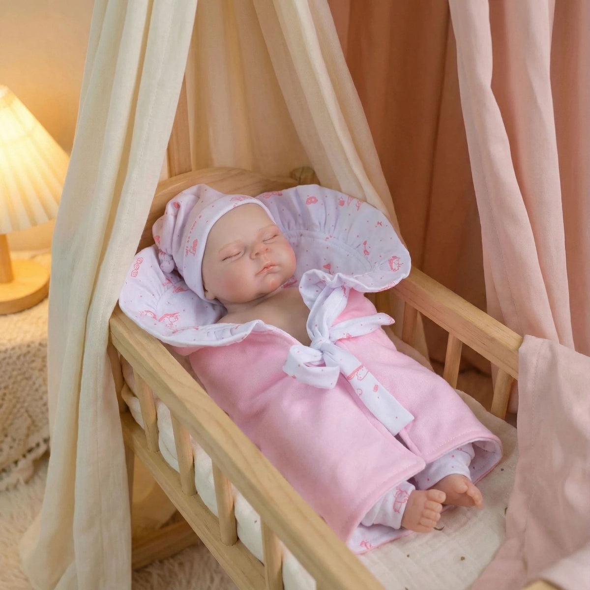 Bolso rosa de 12 pulgadas con muñeca reborn de silicona sólida Pascale como regalo de Navidad para niños