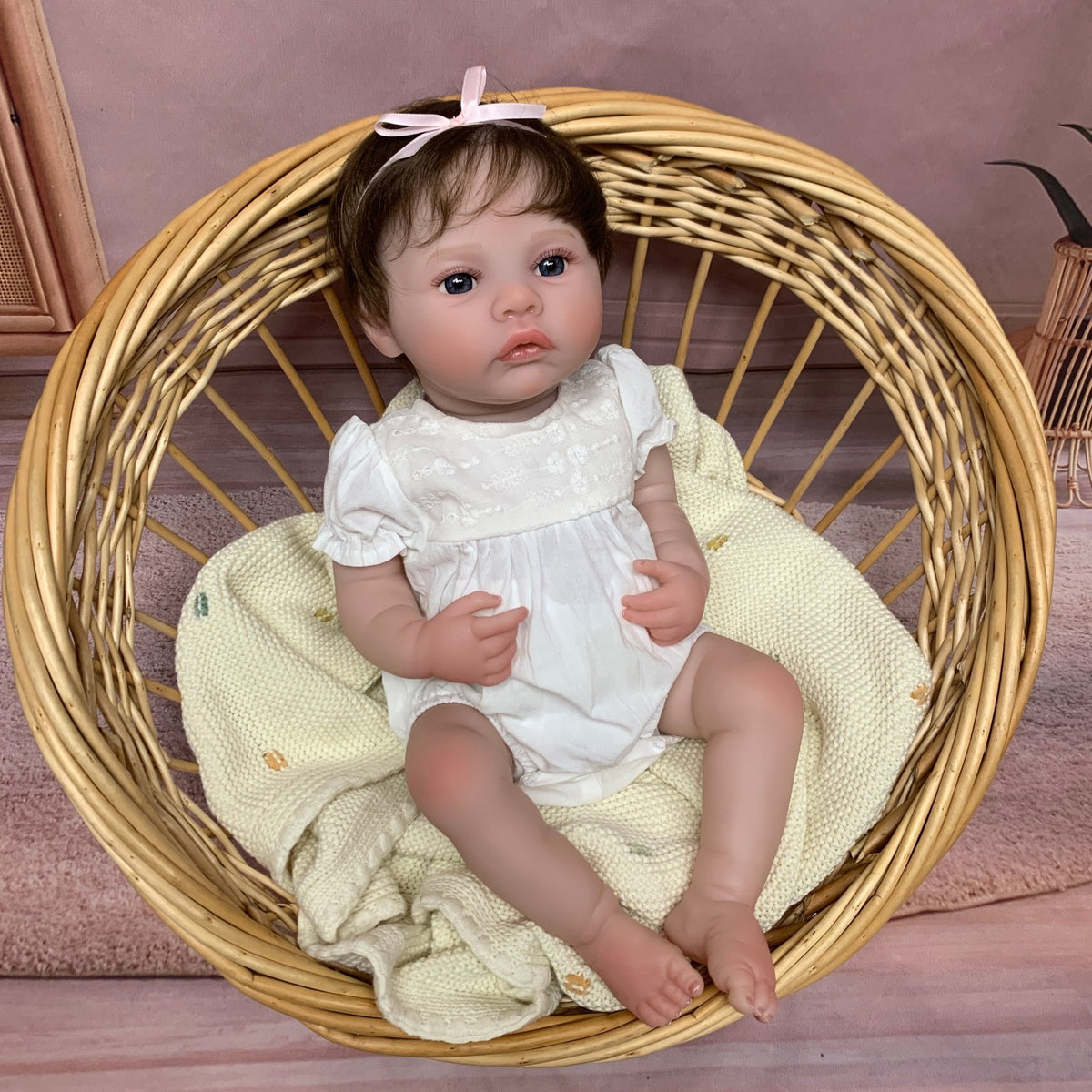 Muñeca bebé de simulación de 45 cm, de vinilo completo, modelo de renacimiento Meadow, piel 3D, pintada a mano