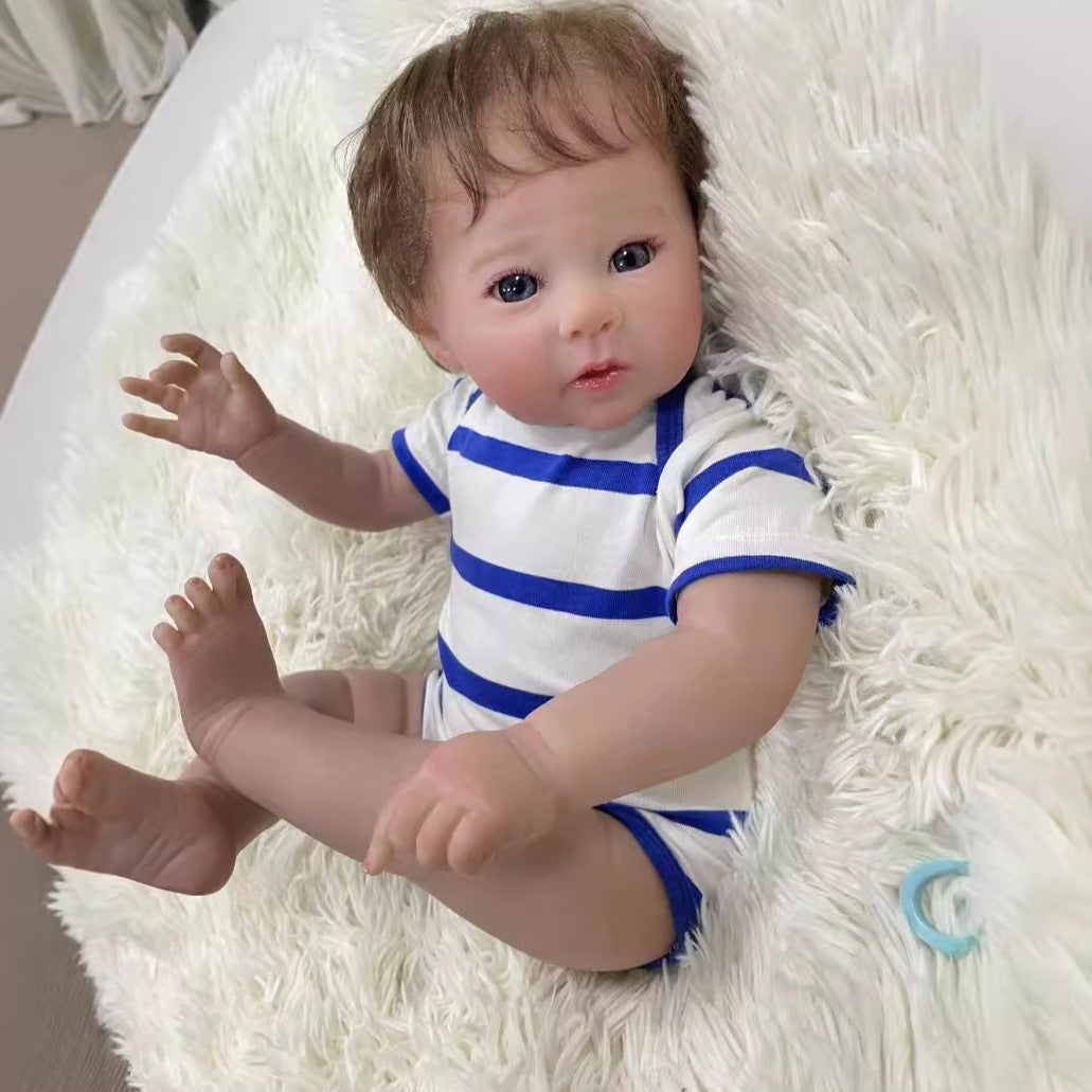 Muñeca bebé reborn realista de 20 pulgadas con cuerpo de tela, piel 3D, muñeca hecha a mano, juguete para niñas, muñecas reborn