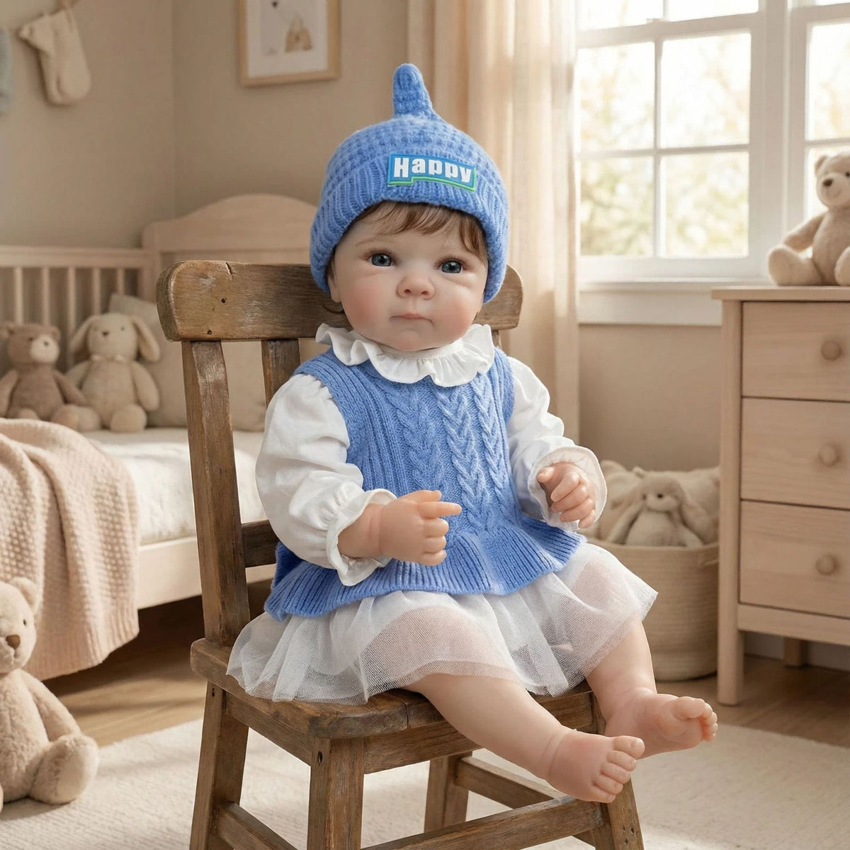 Muñeca bebé Reborn realista de 18 pulgadas, cuerpo completo de vinilo con venas realistas, muñeca recién nacida