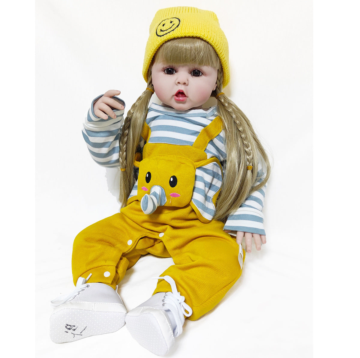 Muñeca Reborn realista de 24 pulgadas con ojos grandes y cuerpo de tela, regalo de vacaciones para niñas y coleccionistas