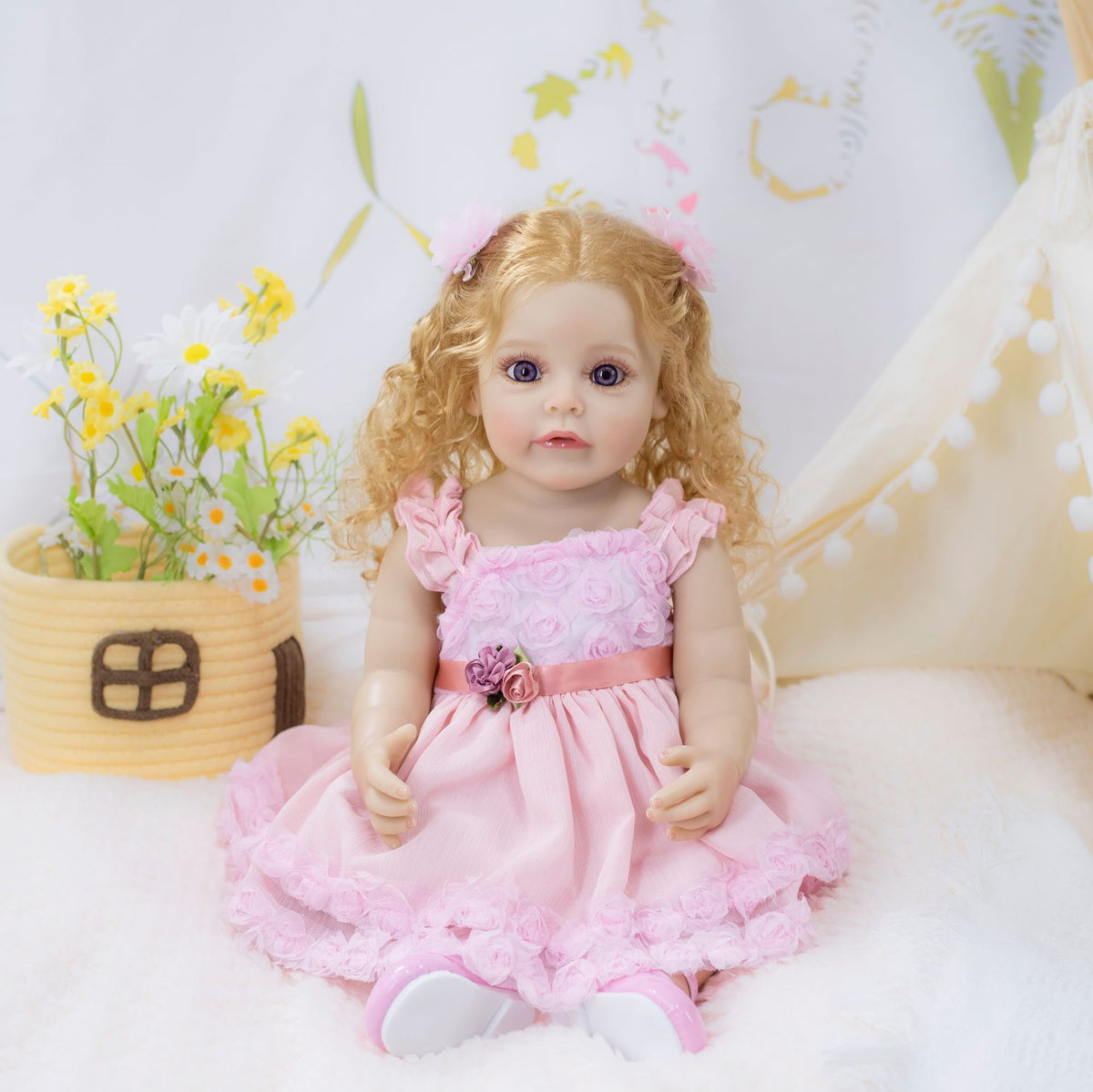 Muñeca reborn realista de 22 pulgadas con cuerpo completo de vinilo, una dulce opción de regalo para niños y adultos en ocasiones especiales