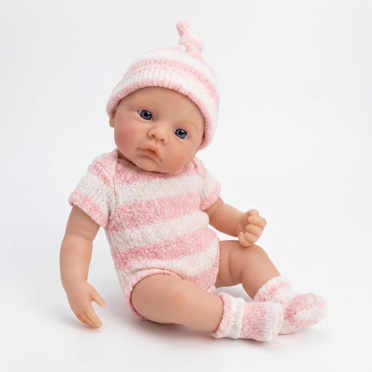 Muñeca Reborn de 6 pulgadas con cuerpo completo de silicona sólida, hecha a mano, con textura de venas en la piel hiperrealista, muñeca de arte coleccionable