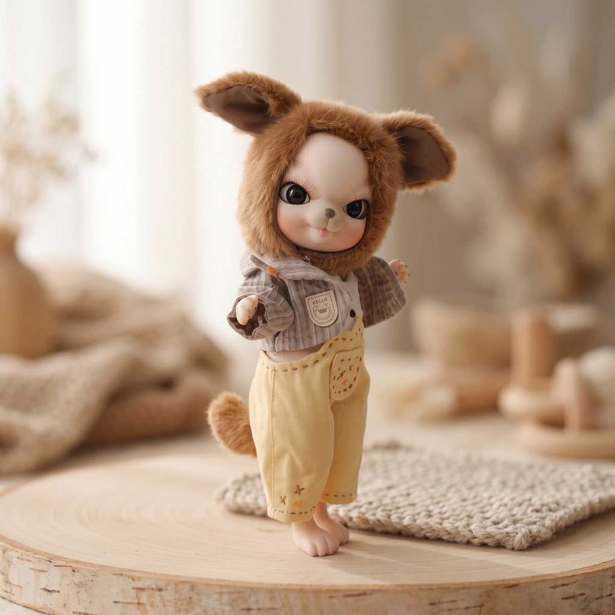 Muñeca articulada (BJD) de cerámica de 10 pulgadas con cuerpo completo, conjunto de felpa, decoración hecha a mano y juguete coleccionable