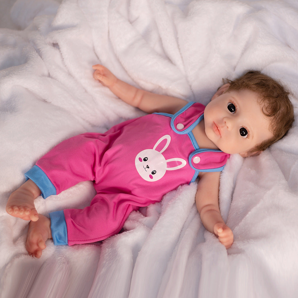 Muñeca reborn de silicona sólida de 16 / 18 pulgadas, de alta gama, con cabello injertado de mohair, muñeca de colección para entusiastas
