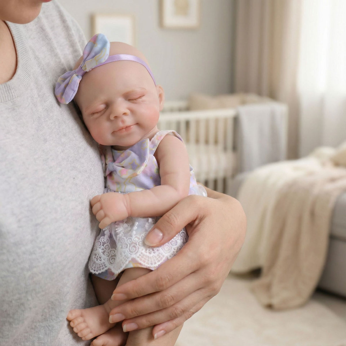 Muñeca reborn de silicona sólida Pascale de 12 pulgadas con falda estampada para regalo de Navidad infantil