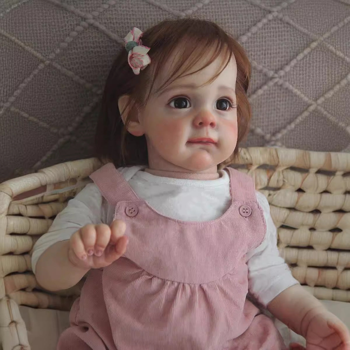 Muñeca bebé Reborn de 24 pulgadas, niña pequeña, hecha a mano con cuerpo de tela, muñeca realista, regalo para recién nacido