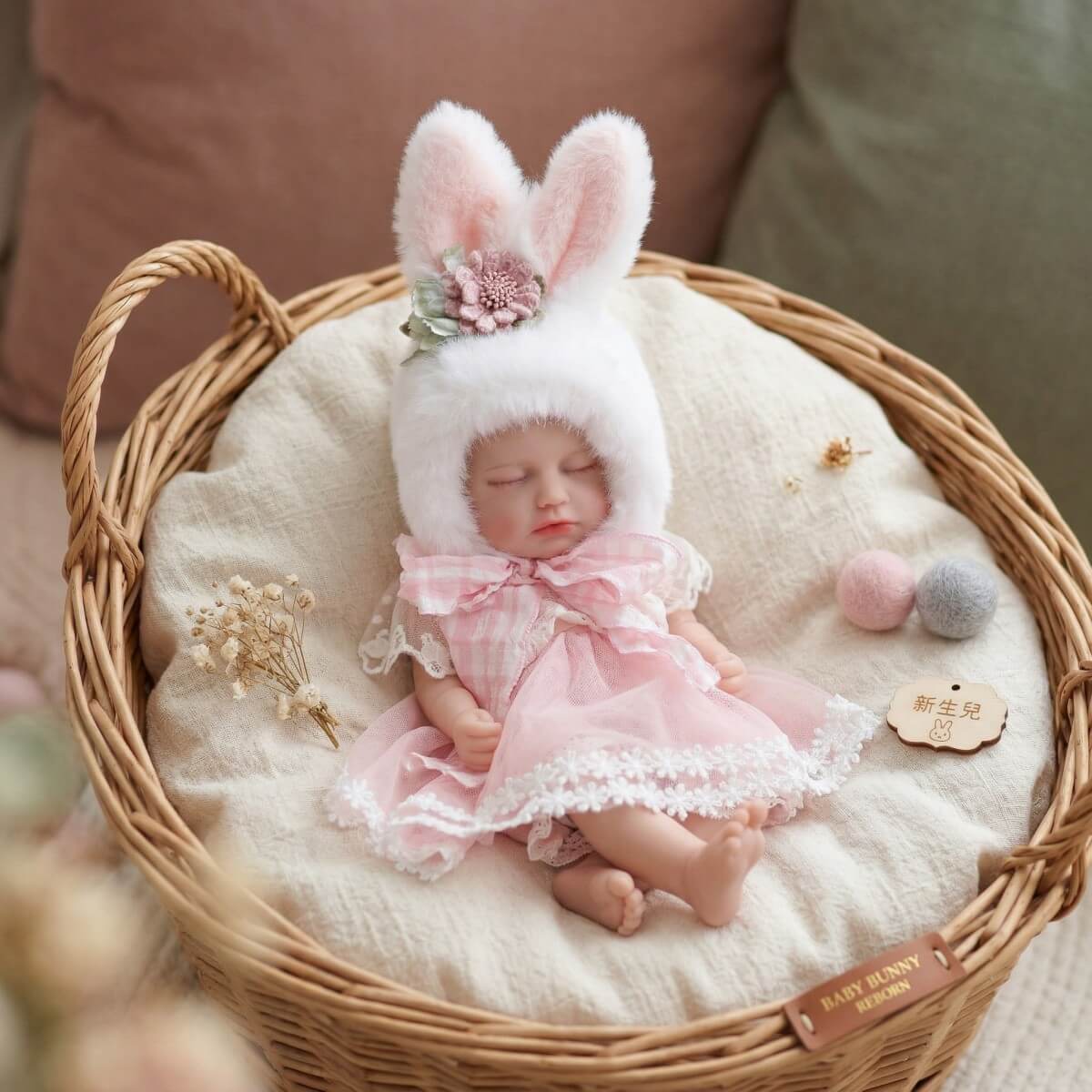 Muñeca bebé recién nacida realista de 12 pulgadas, niña pequeña de aspecto real durmiendo