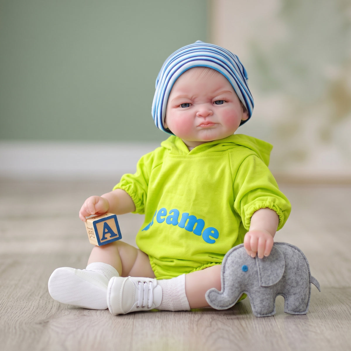 Bebé reborn de 24 pulgadas, hecho a mano, con cuerpo completo de vinilo, ideal para juegos infantiles, regalos navideños y coleccionistas.