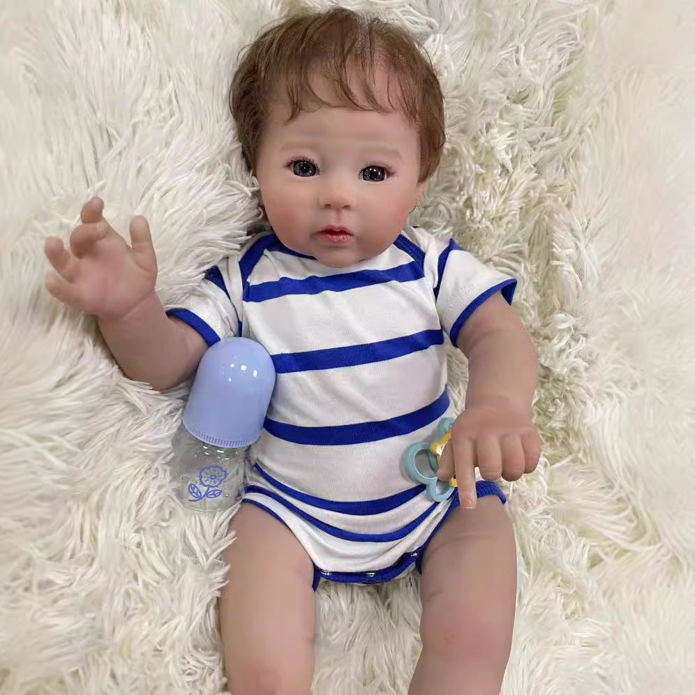 Muñeca bebé reborn realista de 20 pulgadas con cuerpo de tela, piel 3D, muñeca hecha a mano, juguete para niñas, muñecas reborn