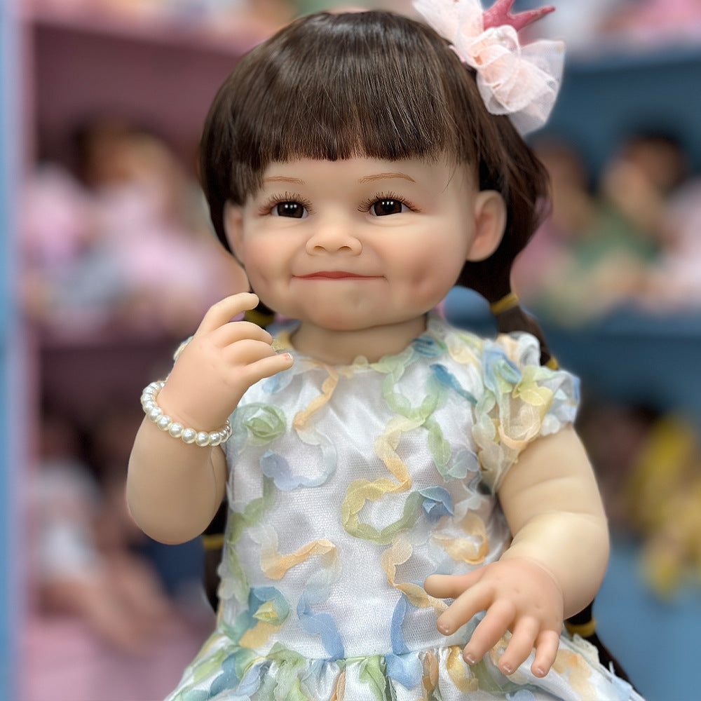 Muñeca Reborn de vinilo completo de 22 pulgadas, regalo conmovedor para cumpleaños y festividades