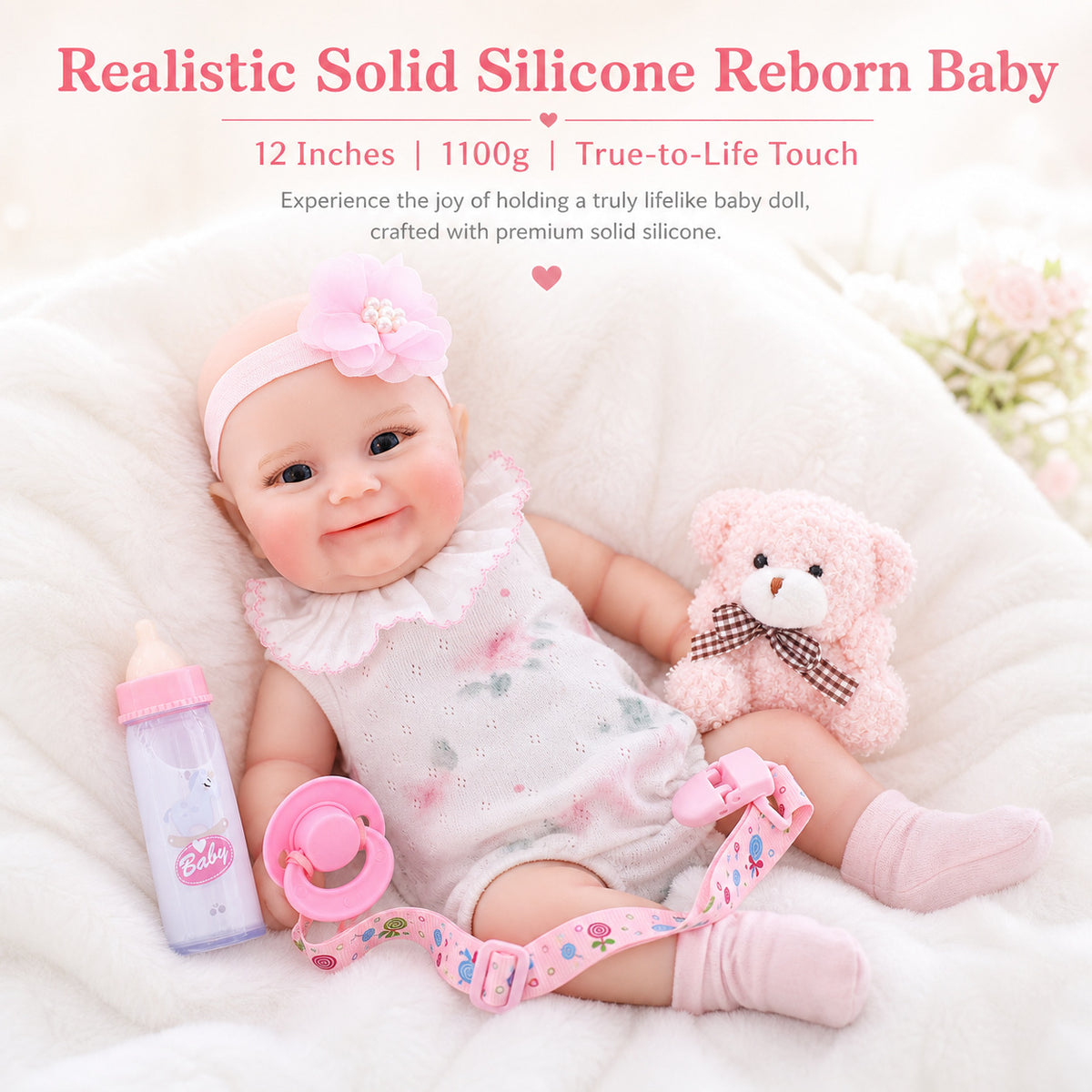 Muñeca bebé Reborn realista hecha a mano de 12 pulgadas con cuerpo de silicona sólida, piel 3D realista, juguete para niñas pequeñas