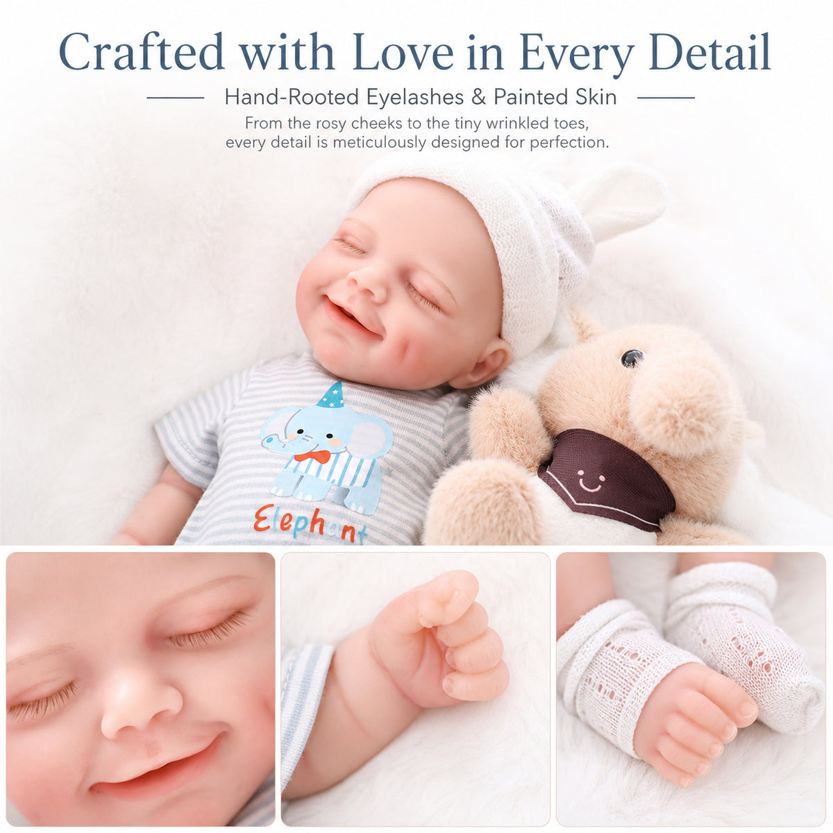 Muñeca Reborn realista hecha a mano de 12 pulgadas con cuerpo completo de silicona sólida, piel 3D, juguete de recién nacido, regalo para niñas y coleccionistas de muñecas