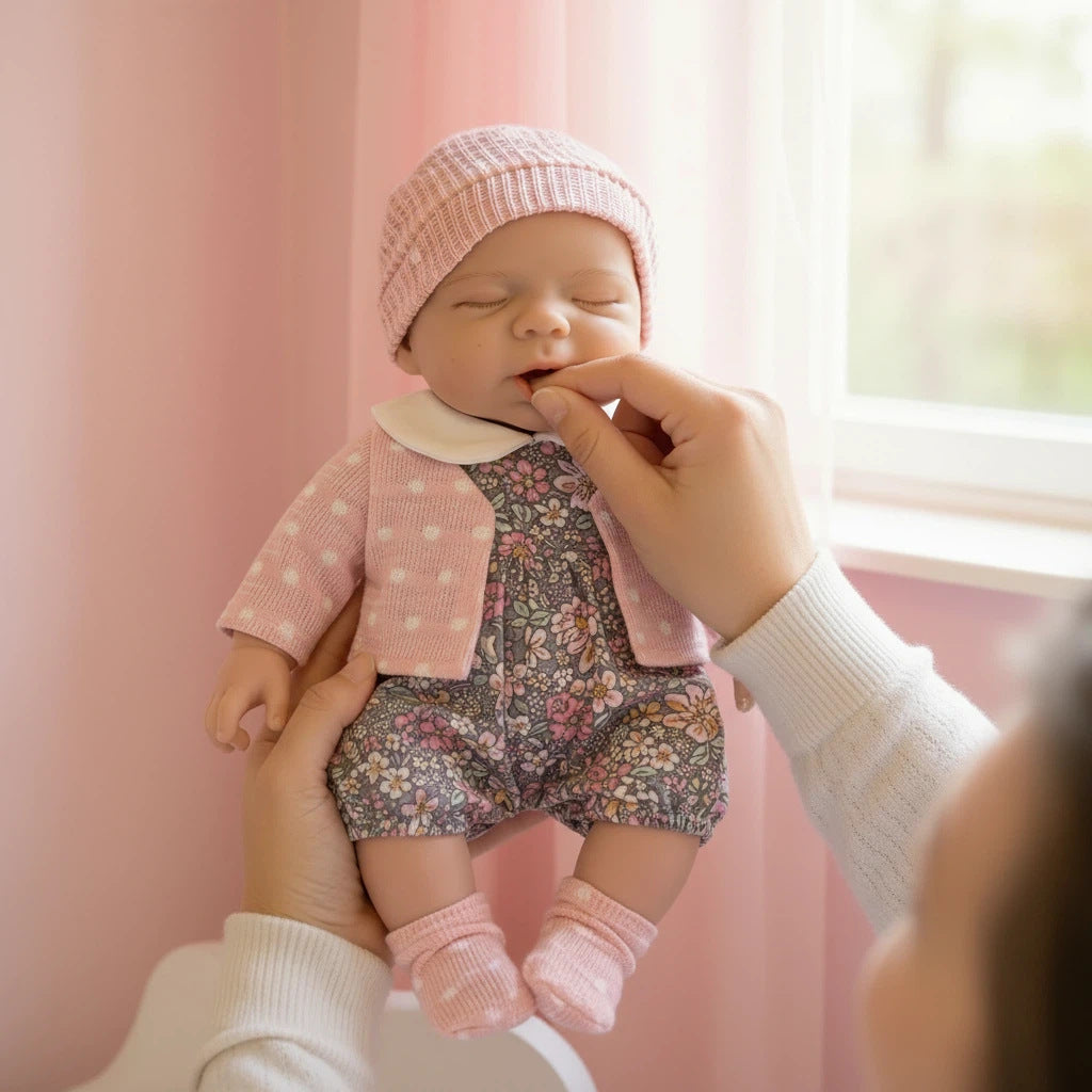 Muñeca Reborn de silicona sólida de 12 pulgadas, juguete de simulación de muñeca pascale con pequeño punto circular blanco