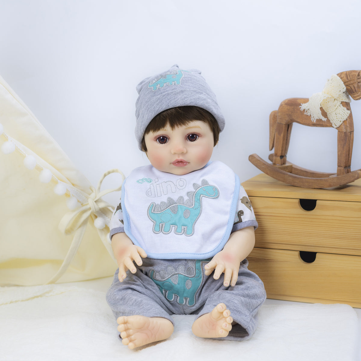Muñeca bebé realista de 18 pulgadas con cuerpo de vinilo, sorpresa ideal para las fiestas, adorable regalo de recuerdo para reuniones de cumpleaños y tiempo en familia durante las festividades