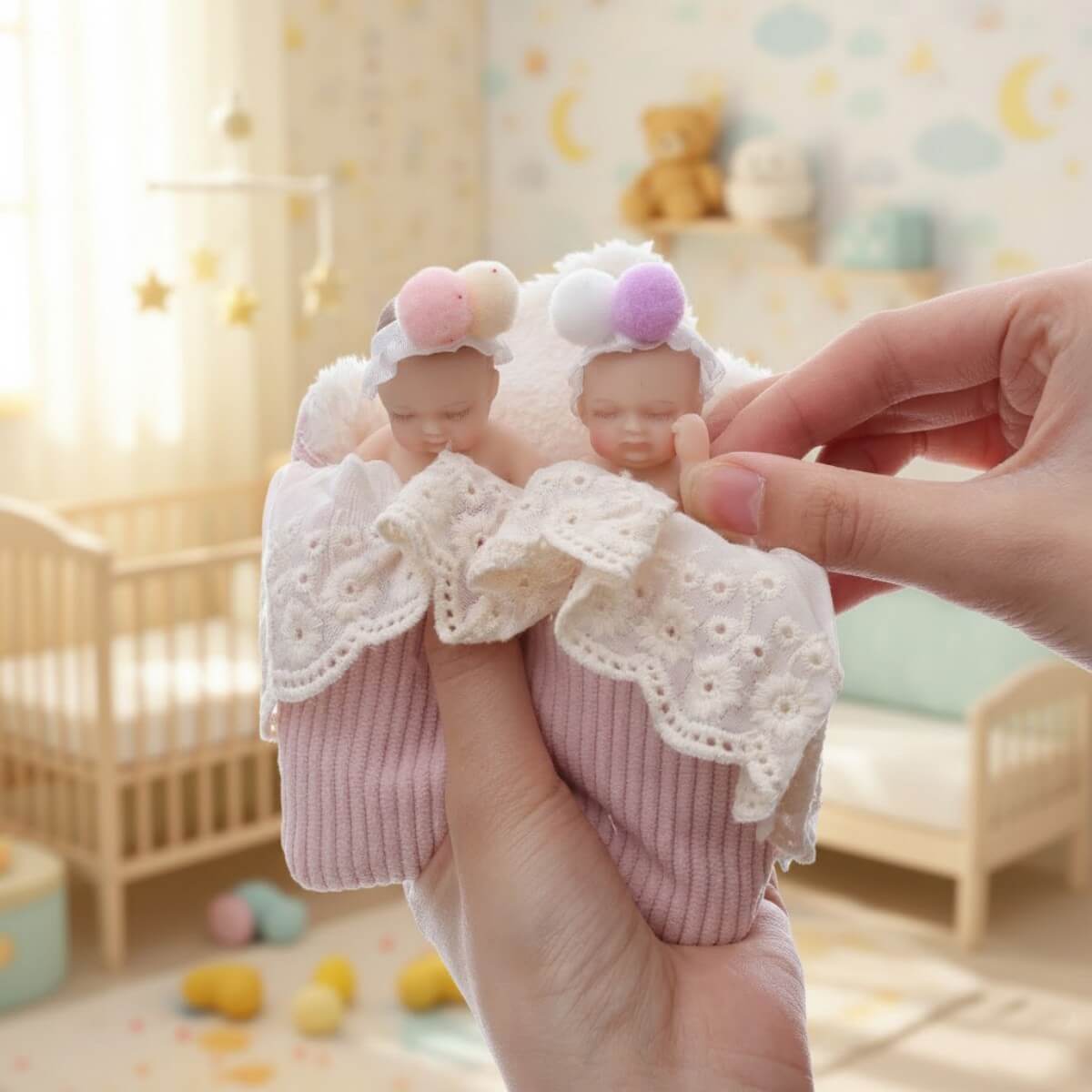 Muñecos bebés gemelos reborn de silicona realistas de 4 pulgadas