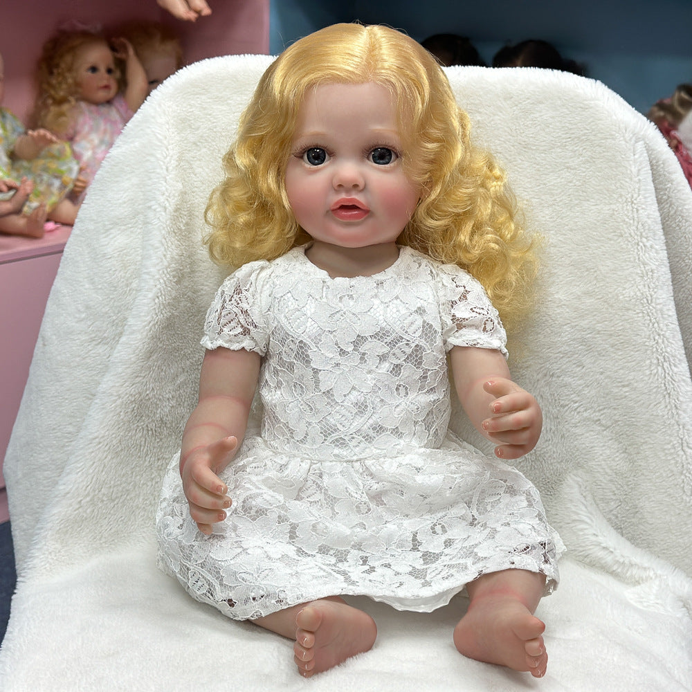 Muñeca Reborn realista de vinilo completo de 22 pulgadas, reliquia preciada para fiestas de cumpleaños y temporadas de compras navideñas