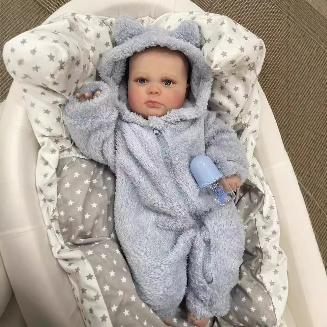 Muñeca Reborn de 24 pulgadas para recién nacidos, cuerpo de tela, dulce regalo hecho a mano para niñas